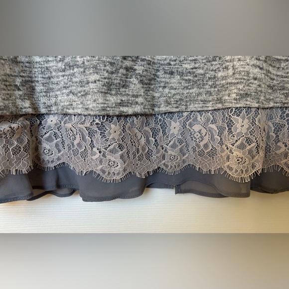 LOGO Lori Goldstein Button Up Lace Trim V-neck Sweater Vest, Women’s, Lg, Gray - Picture 8 of 16